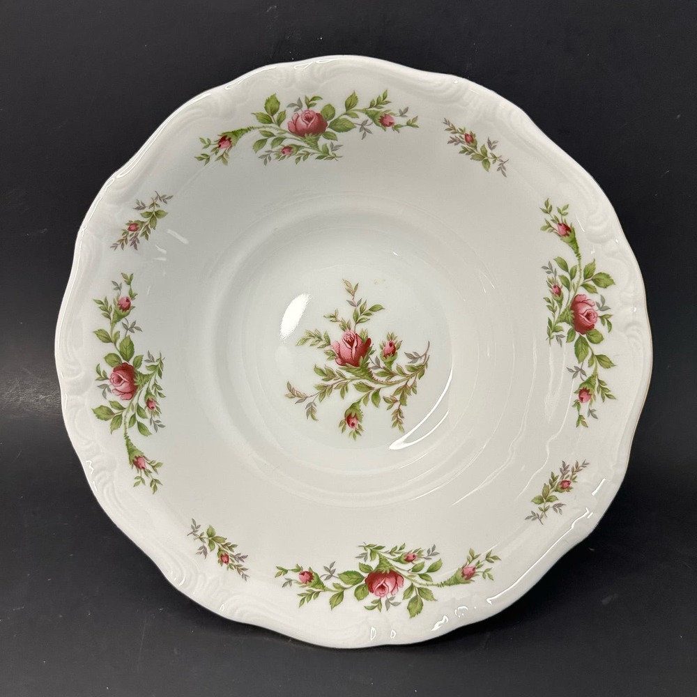 JOHANN HAVILAND Moss Rose (Bavarian Backstamp) 8" Round Vegetable Bowl VTG